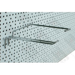 Dvojitý hák 20cm z hrazdou na dierovaný panel