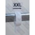 Veľkostné označenie XXL na štendre. Biele
