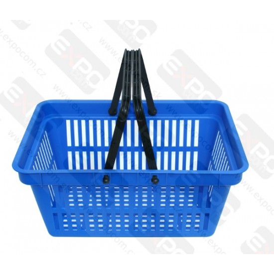 Plastový nákupní košík s 2 držadlem. Tmavo modrý